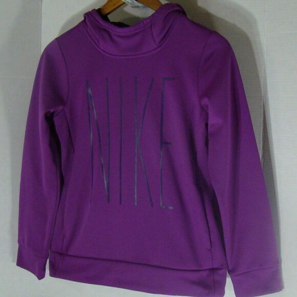 Nike Dri-Fit Purple Funnel Neck Fleece Lined Hoodie - Picture 3 of 8